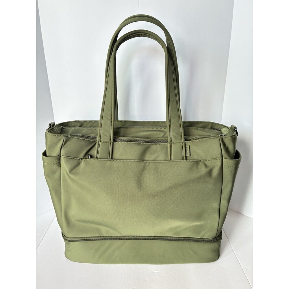 Away Double Diaper Tote Bag Olive Green -NO Stroller Straps Change Pad or Pouch-